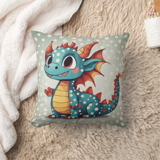 Dragon schattige stippen kussen (Deken)