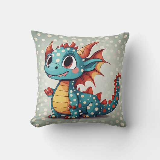 Dragon schattige stippen kussen (Voorkant)