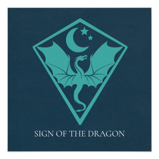 Dragon Sigil Symbol Shield Perfect Poster (Voorkant)