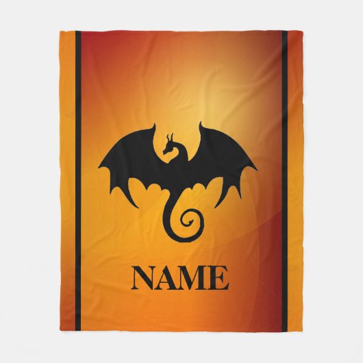 Dragon Silhouette Fleece Blanket (Voorkant)