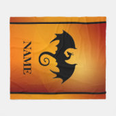 Dragon Silhouette Fleece Blanket (Voorkant (Horizontaal))
