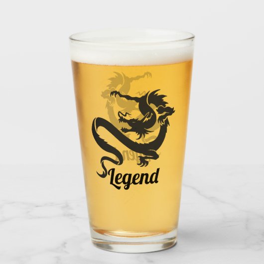 Dragon Silhouette Glas (Achterkant gevuld)