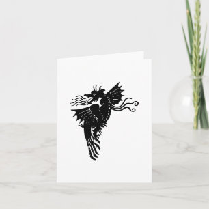 Dragon Silhouette Spirit Animal Emblem Kaart