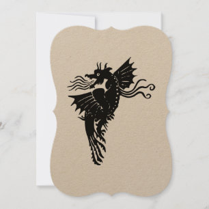 Dragon Silhouette Spirit Animal Emblem Kaart