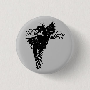 Dragon Silhouette Spirit Animal Totem Emblem Ronde Button 3,2 Cm