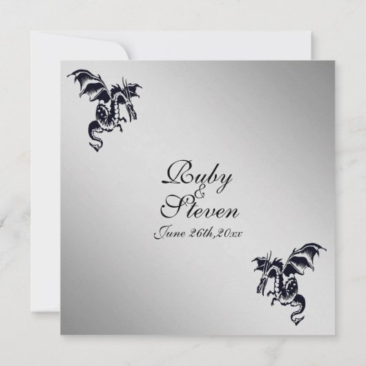 Dragon Silver Faire-part de mariage (Dos)