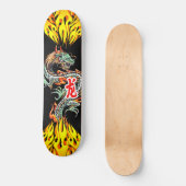 Dragon Skateboard with Flames (Recto)