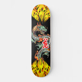 Dragon Skateboard with Flames (Recto)