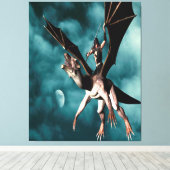 Dragon Sky Warrior Canvas Afdruk (Insitu (Houten vloer))