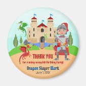 Dragon Slayer Knight Boy Verjaardagsfeestje Magneet (Voorkant)
