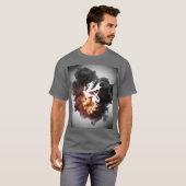 Dragon Smoke Silhouette Grey T-Shirt (Devant entier)