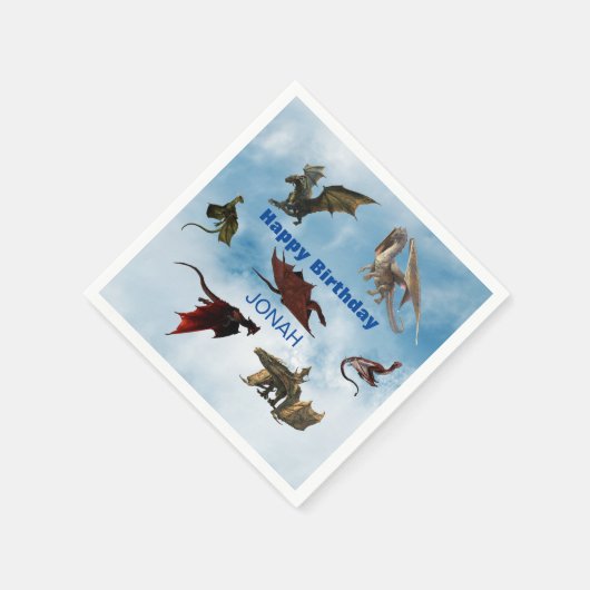Dragon Species Fun Fantasy Personalized Birthday N Servet (Hoek)