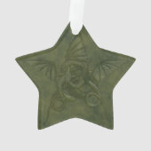 Dragon Star - Embossée en cuir vert (dos)