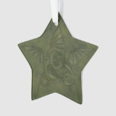 Dragon Star - Embossée en cuir vert (devant)