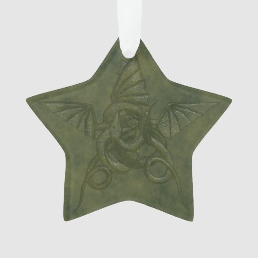Dragon Star - Embossée en cuir vert (devant)