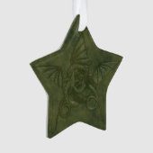 Dragon Star - Embossée en cuir vert (devant)