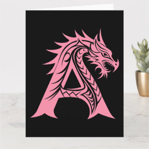 Dragon Style Letter A, Dragon Alphabet, Monogram Kaart