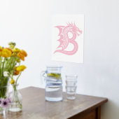 Dragon Styled Letter B, Dragon Alphabet, Monogram Folie Afdrukken (Laag (Keuken))