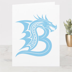 Dragon Styled Letter B, Dragon Alphabet, Monogram Kaart