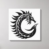 Dragon Styled Letter C, Dragon Alphabet, Monogram Canvas Afdruk (Voorkant)