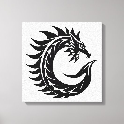 Dragon Styled Letter C, Dragon Alphabet, Monogram Canvas Afdruk (Voorkant)