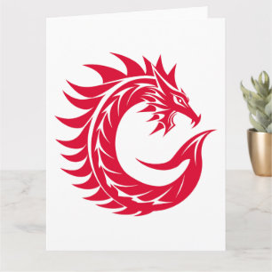 Dragon Styled Letter C, Dragon Alphabet, Monogram Kaart