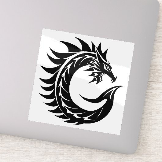 Dragon Styled Letter C, Dragon Alphabet, Monogram Sticker (Detail)