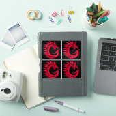 Dragon Styled Letter C, Dragon Alphabet, Monogram Sticker (iPad Cover)