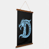 Dragon Styled Letter D, Dragon Alphabet, Monogram Hangend Wandkleed (Gebogen)