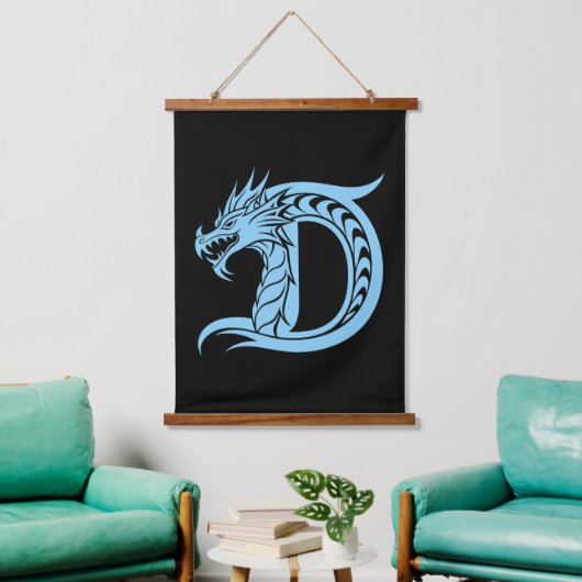 Dragon Styled Letter D, Dragon Alphabet, Monogram Hangend Wandkleed (Woonkamer)