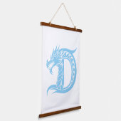 Dragon Styled Letter D, Dragon Alphabet, Monogram Hangend Wandkleed (Gebogen)