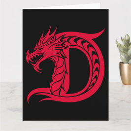 Dragon Styled Letter D, Dragon Alphabet, Monogram Kaart