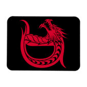 Dragon Styled Letter D, Dragon Alphabet, Monogram Magneet (Horizontaal)