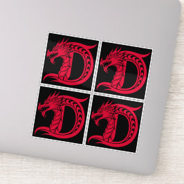 Dragon Styled Letter D, Dragon Alphabet, Monogram Sticker