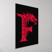 Dragon Styled Letter F, Dragon Alphabet, Monogram Folie Afdrukken (Laagn)
