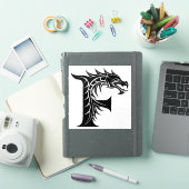 Dragon Styled Letter F, Dragon Alphabet, Monogram Sticker (iPad Cover)