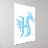Dragon Styled Letter H, Dragon Alphabet, Monogram Folie Afdrukken (Laagn)