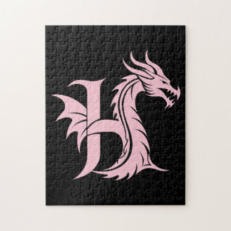 Dragon Styled Letter H, Dragon Alphabet, Monogram Legpuzzel