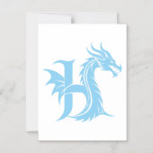 Dragon Styled Letter H, Dragon Alphabet, Monogram Magnetische Uitnodiging (Voorkant)