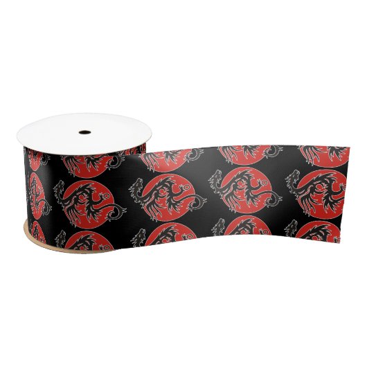 Dragon Sun - zwart rood wit + uw ideeën Lint (Spoel)