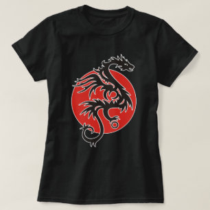 Dragon Sun - zwart rood wit + uw ideeën T-shirt