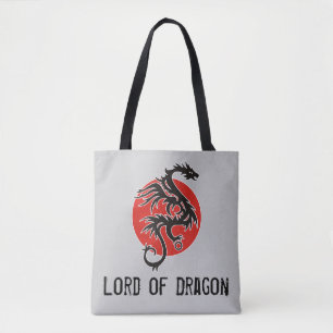 Dragon Sun - zwart rood wit + uw ideeën Tote Bag