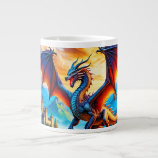 Dragon Sur La Mug De Café Du Village