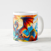 Dragon Sur La Mug De Café Du Village (Devant droit)