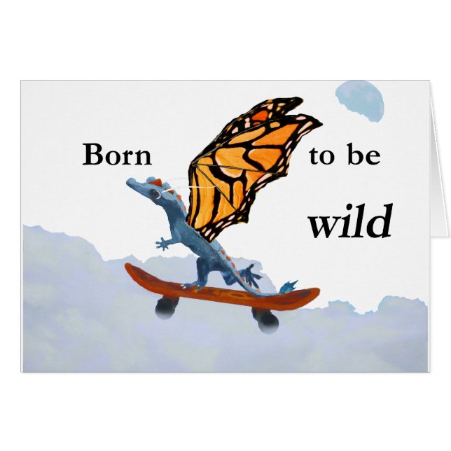 Dragon sur la planche à roulettes (Devant horizontal)