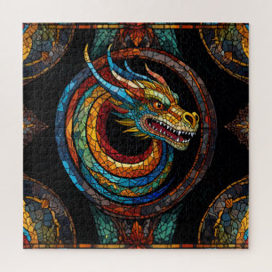 Dragon Swirl in multi gekleurd mozaïek ontwerp Legpuzzel