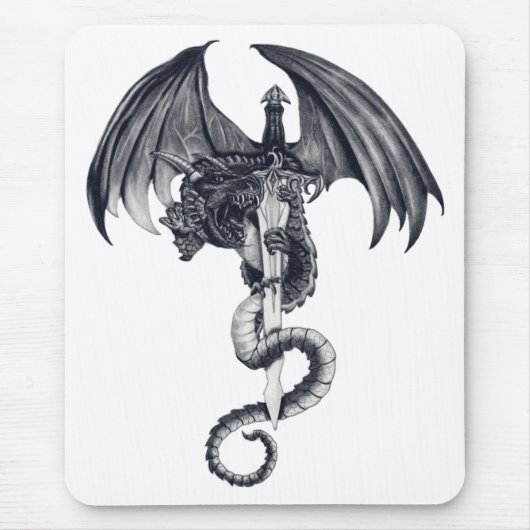 Dragon & Sword Mousepad Muismat (Voorkant)