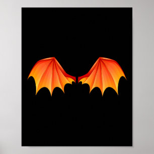 Dragon T Wings Halloween Costume Orange On The Ck Poster