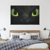 Dragon tandless Premium Wrapped Canvas (gloss) (Insitu (Slaapkamer))