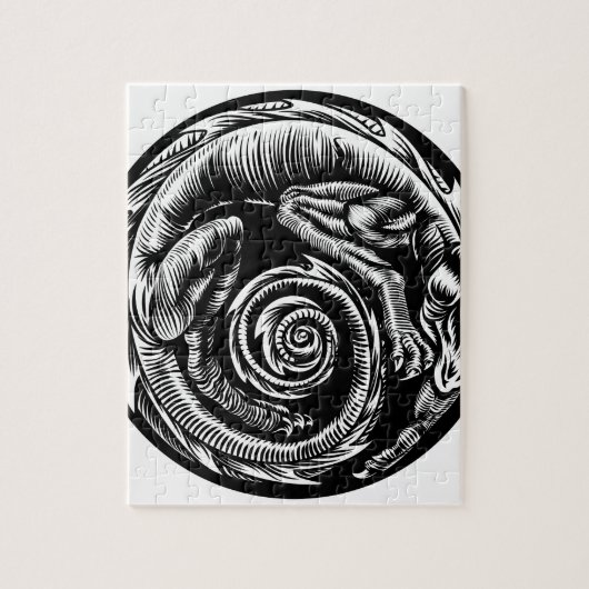 Dragon Tattoo Design Legpuzzel (Verticaal)